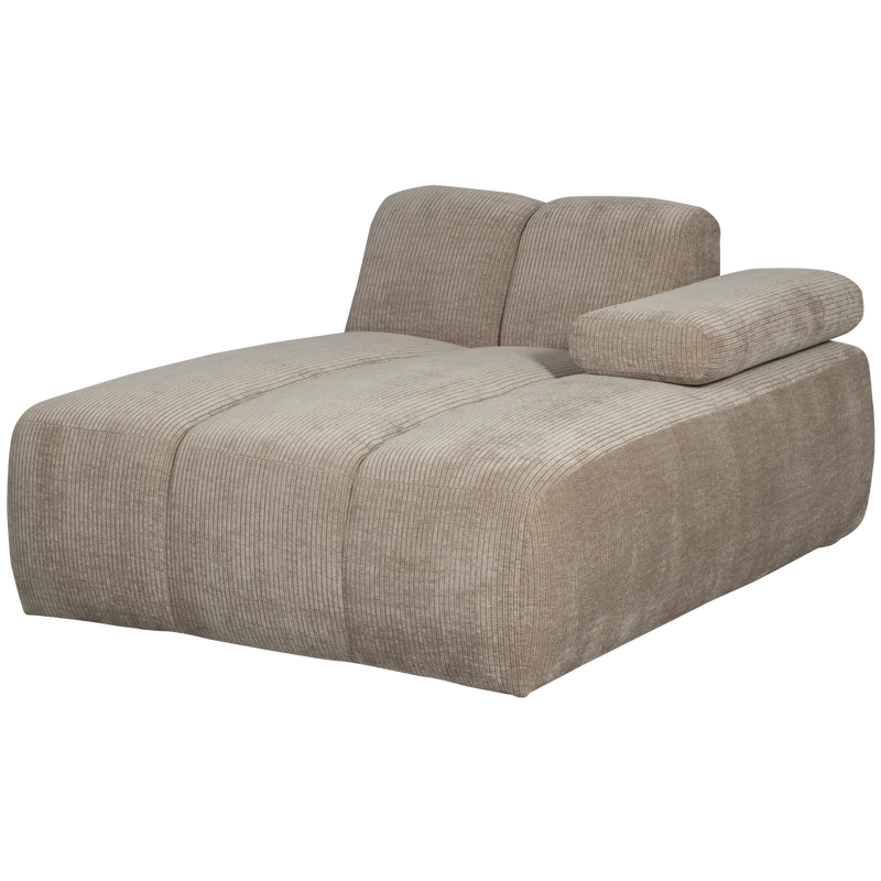 Mojo chaise longue rechts gerippter dunkler sand
