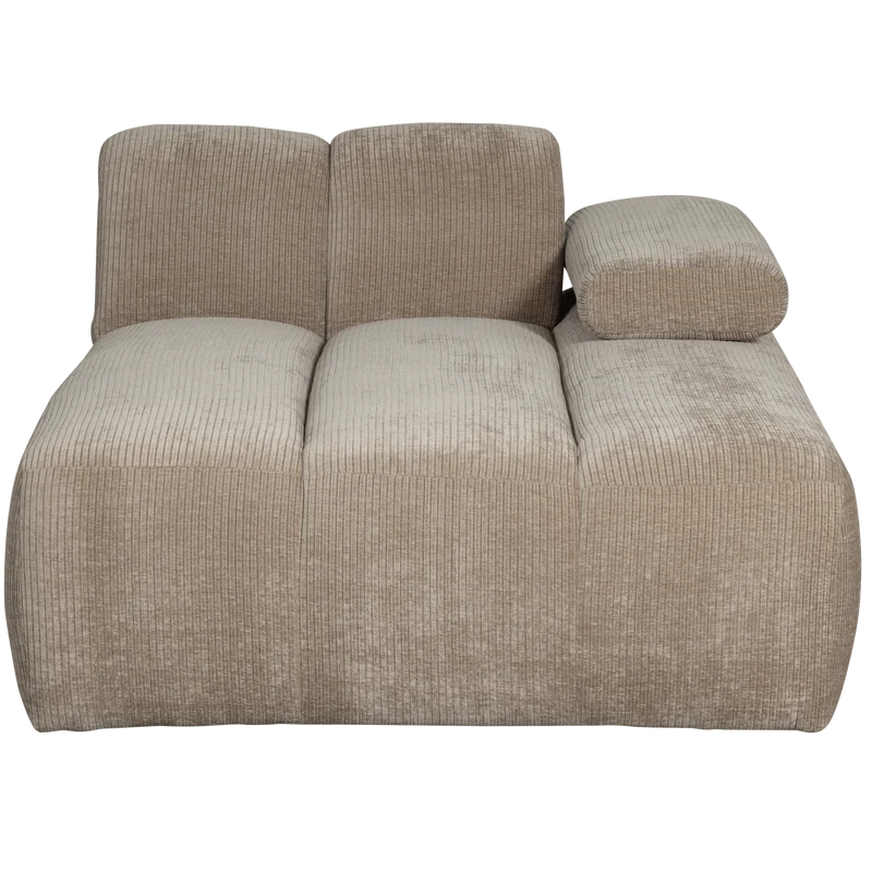 Mojo chaise longue rechts gerippter dunkler sand