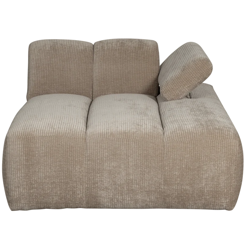Mojo chaise longue rechts gerippter dunkler sand