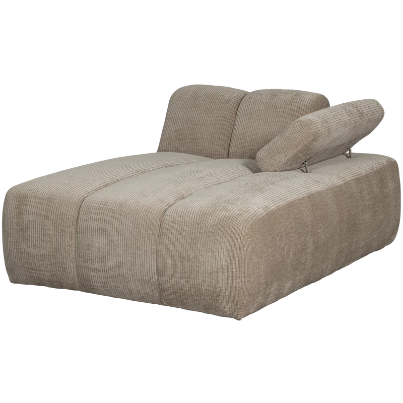 Mojo chaise longue rechts gerippter dunkler sand