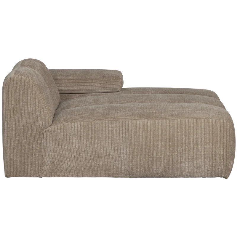 Mojo chaise longue rechts gerippter dunkler sand