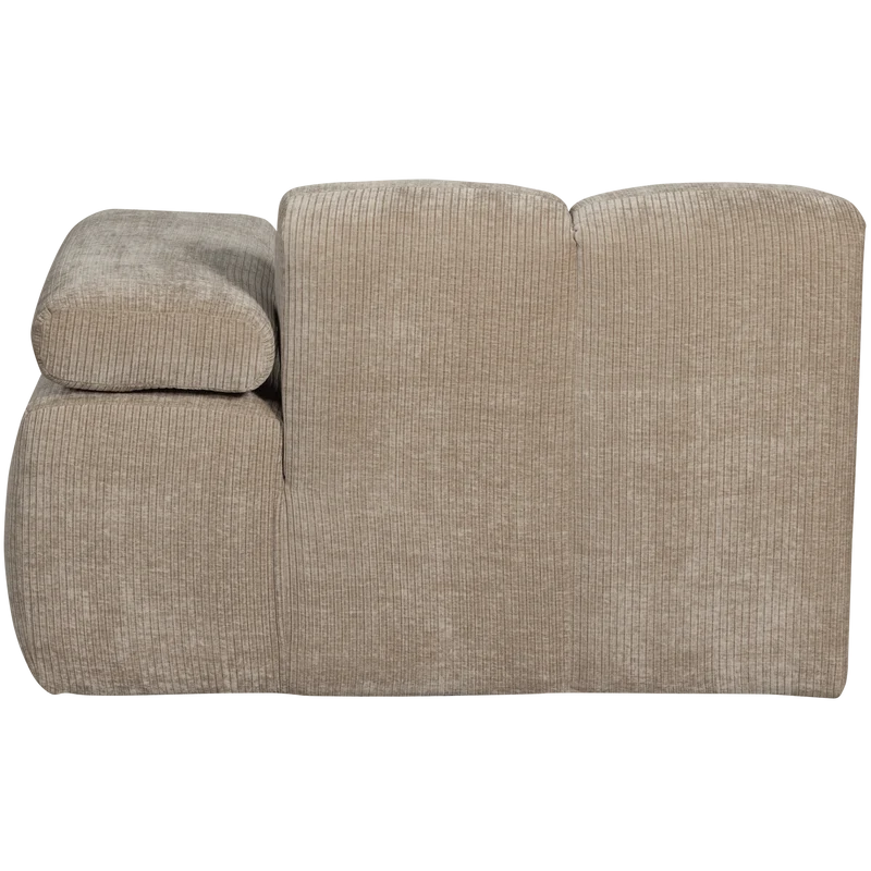 Mojo chaise longue rechts gerippter dunkler sand