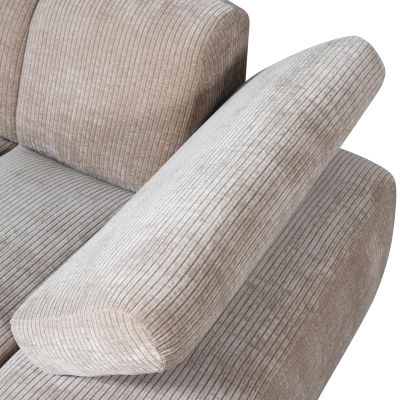 Mojo chaise longue rechts gerippter dunkler sand