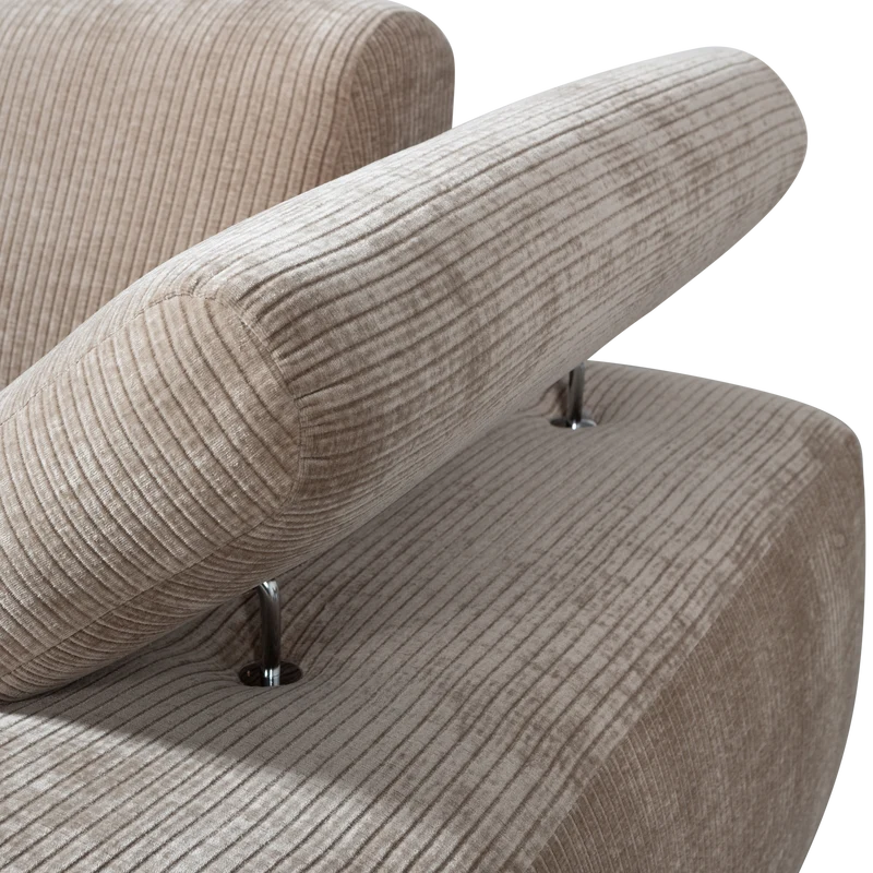 Mojo chaise longue rechts gerippter dunkler sand