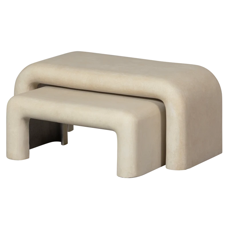 2er set - Stani couchtisch betonoptik natur
