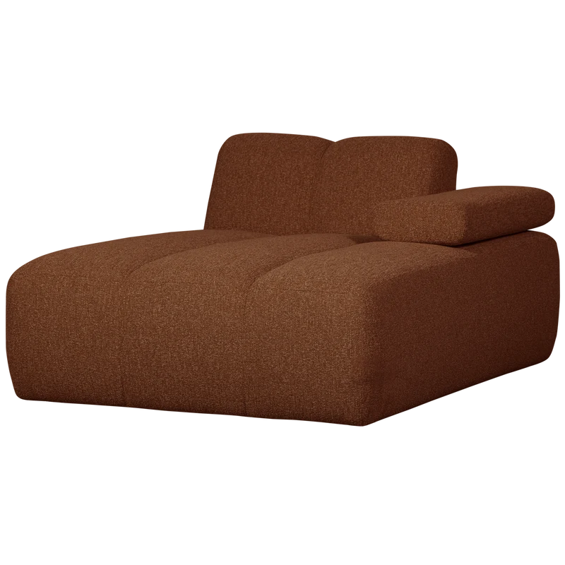 Mojo chaise longue element rechts bouclé rostbraun meliert