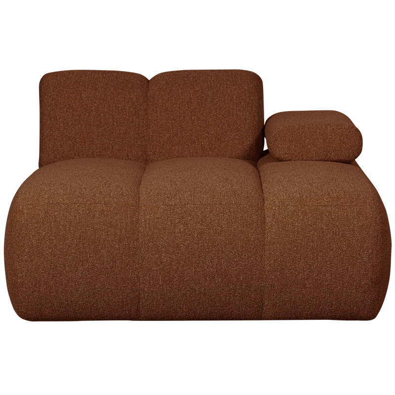 Mojo chaise longue element rechts bouclé rostbraun meliert