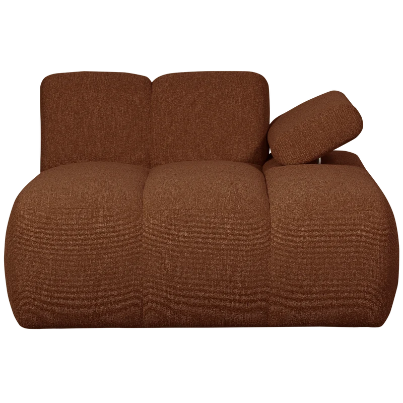 Mojo chaise longue element rechts bouclé rostbraun meliert