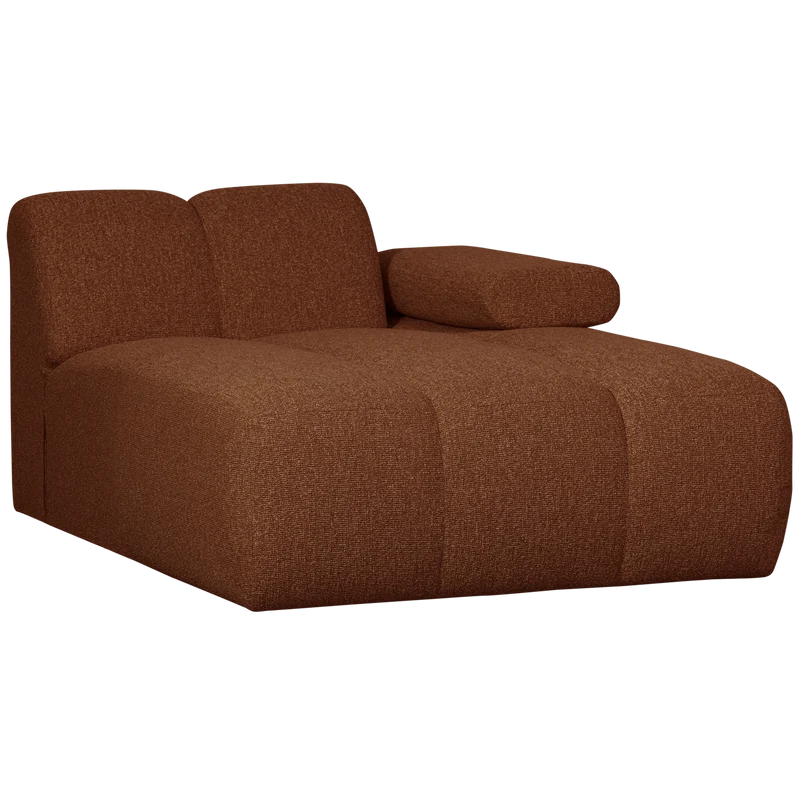 Mojo chaise longue element rechts bouclé rostbraun meliert