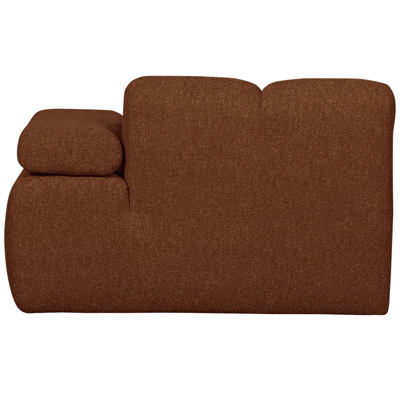 Mojo chaise longue element rechts bouclé rostbraun meliert