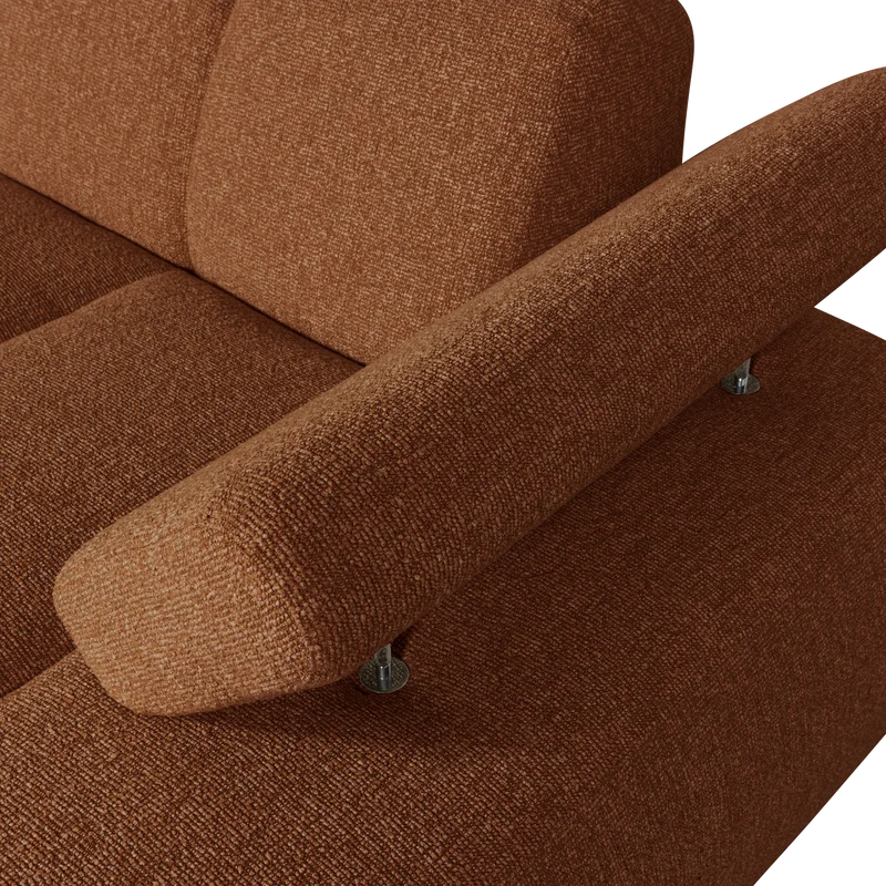 Mojo chaise longue element rechts bouclé rostbraun meliert