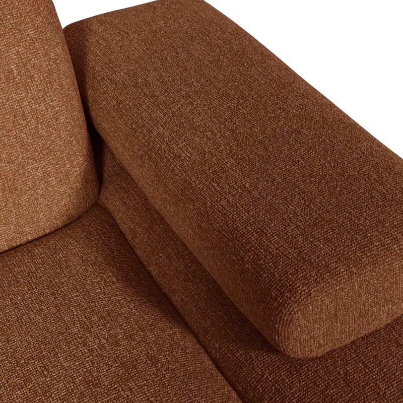 Mojo chaise longue element rechts bouclé rostbraun meliert
