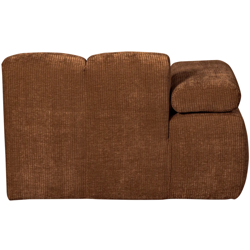 Mojo chaise longue element links gerippter rostbraun