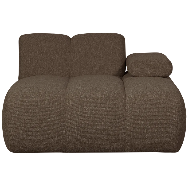 Mojo chaise longue element rechts bouclé braun melange
