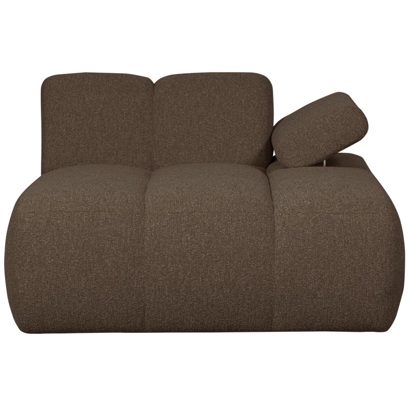 Mojo chaise longue element rechts bouclé braun melange
