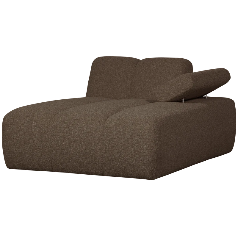 Mojo chaise longue element rechts bouclé braun melange
