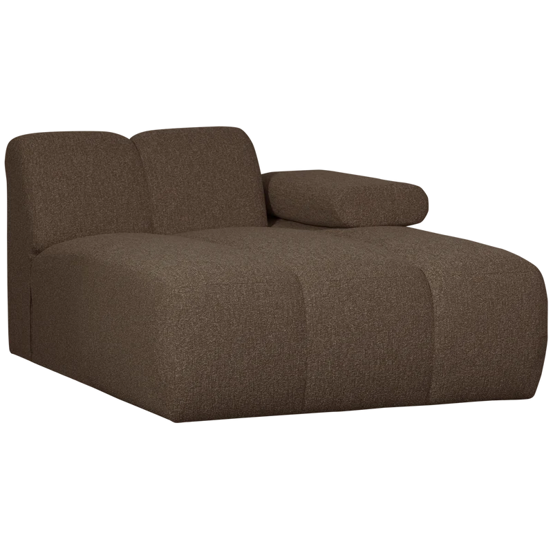 Mojo chaise longue element rechts bouclé braun melange