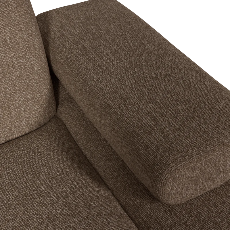 Mojo chaise longue element rechts bouclé braun melange
