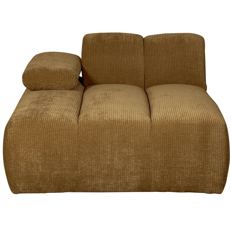 Mojo chaise longue links gerippter honiggelb