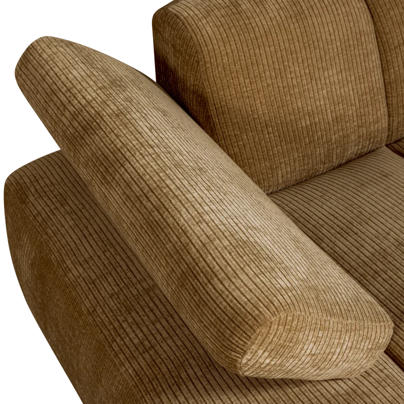 Mojo chaise longue links gerippter honiggelb