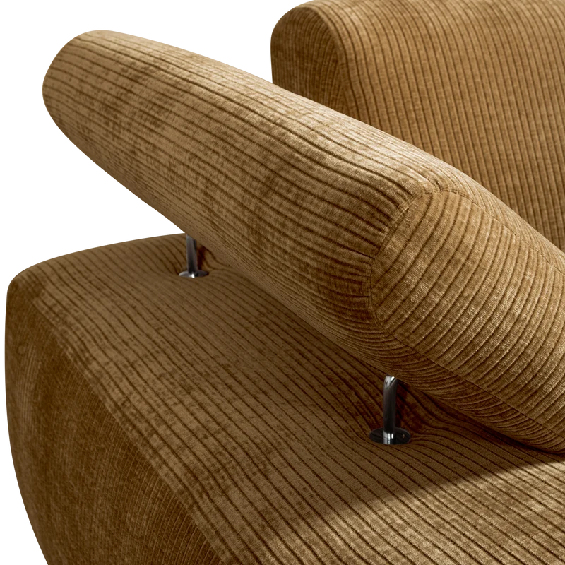 Mojo chaise longue links gerippter honiggelb