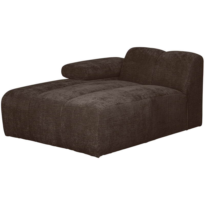 Mojo chaise longue element links gerippter braun