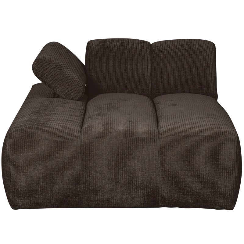 Mojo chaise longue element links gerippter braun