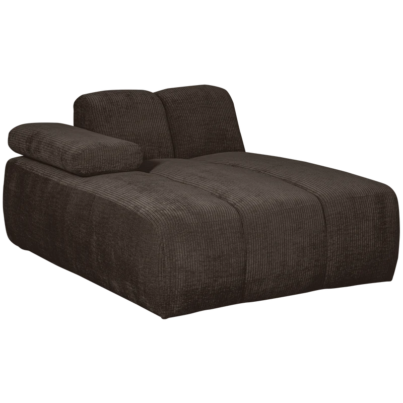 Mojo chaise longue element links gerippter braun