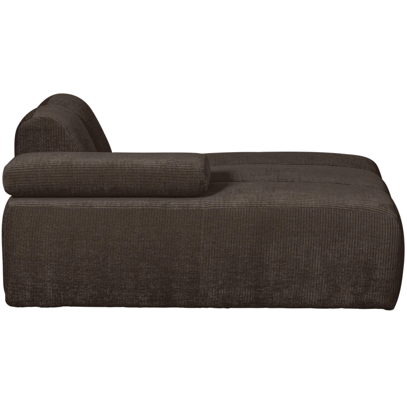 Mojo chaise longue element links gerippter braun