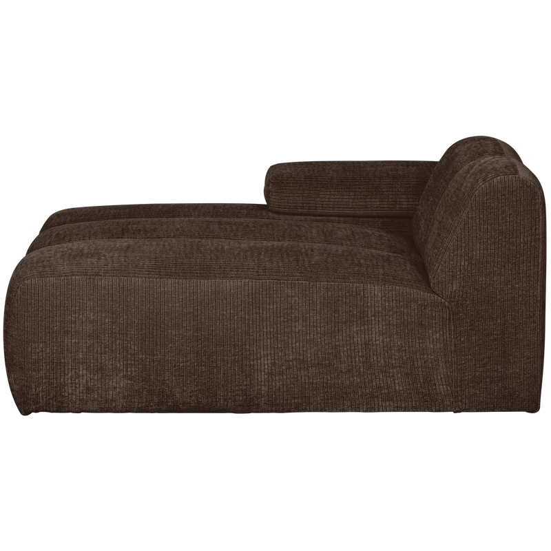 Mojo chaise longue element links gerippter braun