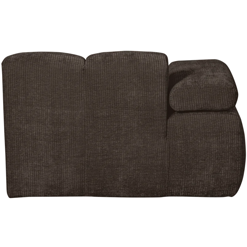 Mojo chaise longue element links gerippter braun