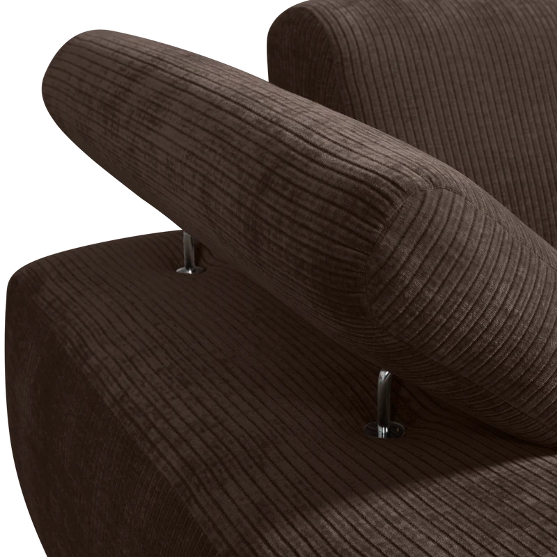 Mojo chaise longue element links gerippter braun