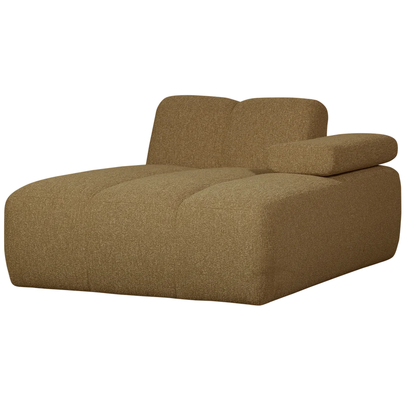 Mojo chaise longue element rechts bouclé gelbbraun melange