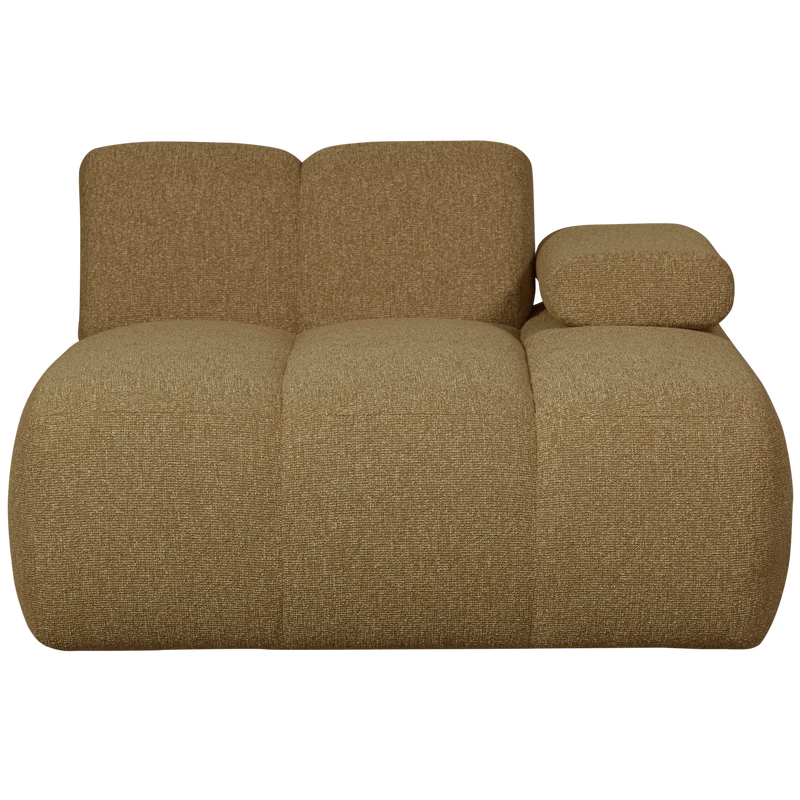 Mojo chaise longue element rechts bouclé gelbbraun melange