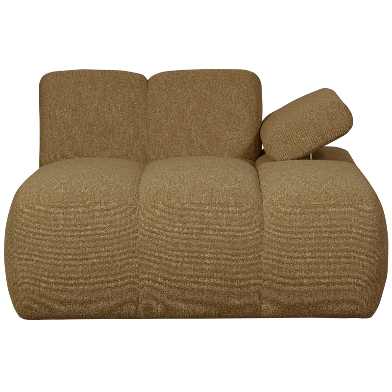 Mojo chaise longue element rechts bouclé gelbbraun melange