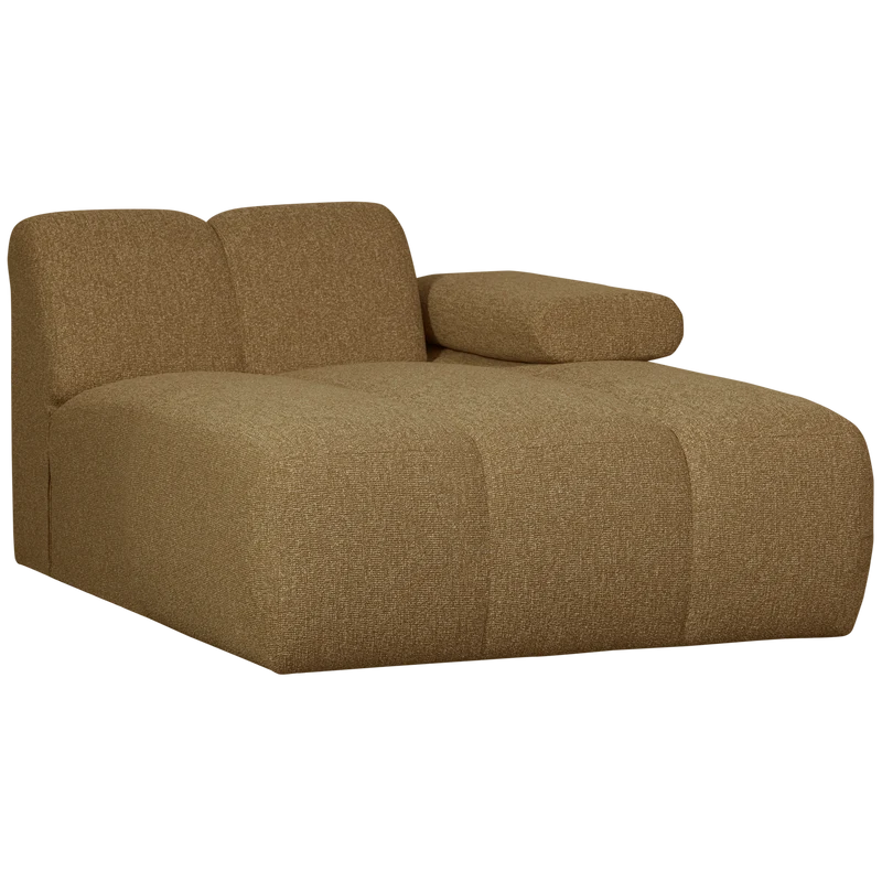 Mojo chaise longue element rechts bouclé gelbbraun melange
