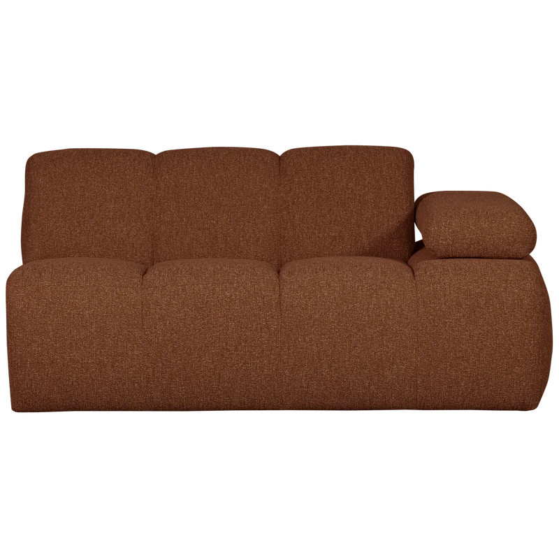 Mojo 1,5-sitzer element arm rechts bouclé rostbraun meliert