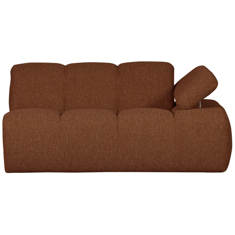 Mojo 1,5-sitzer element arm rechts bouclé rostbraun meliert