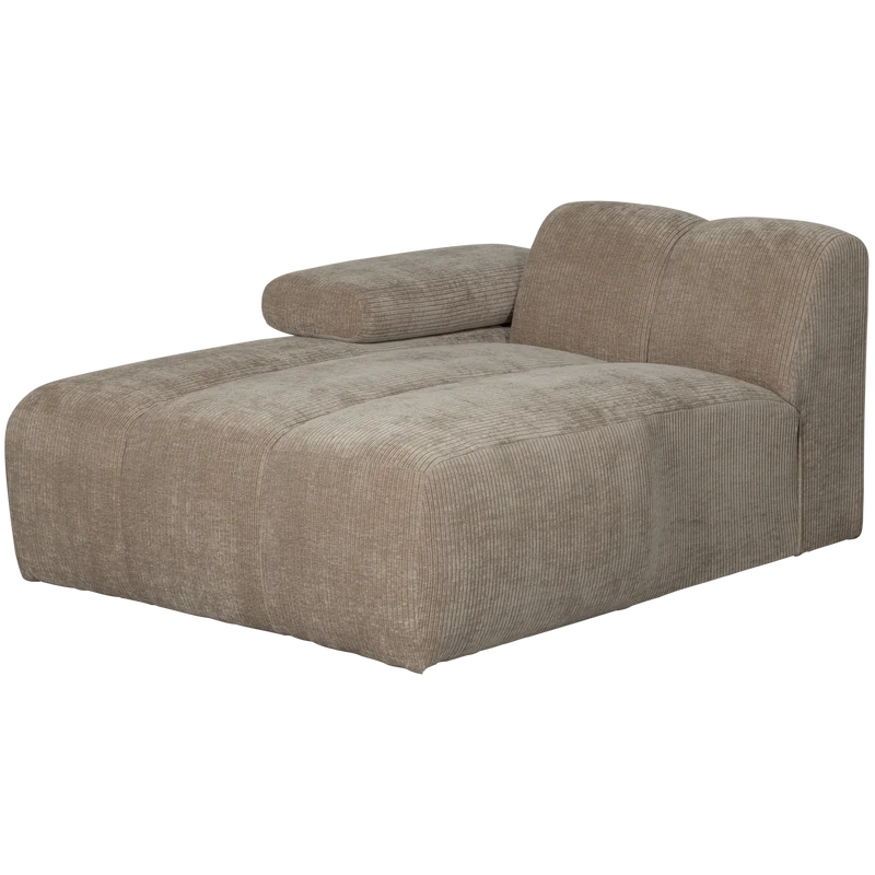 Mojo chaise longue links gerippter dunkler sand