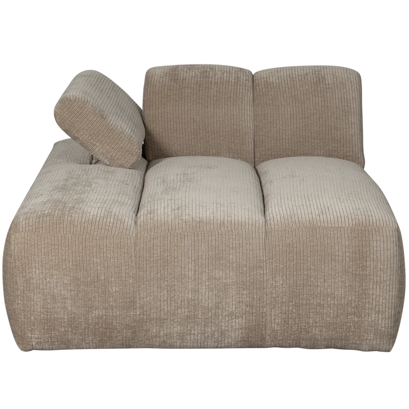 Mojo chaise longue links gerippter dunkler sand