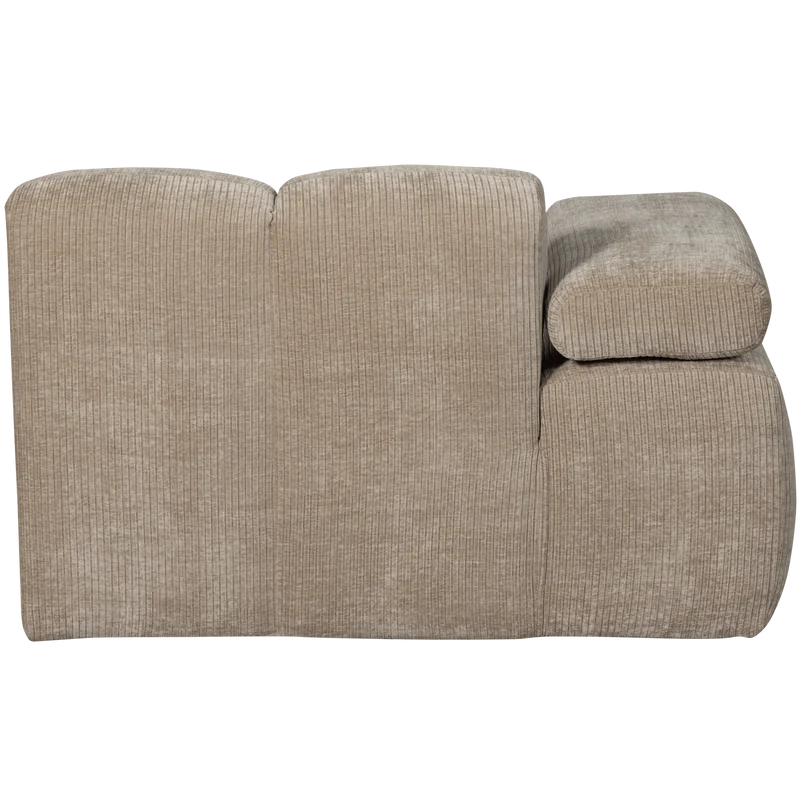 Mojo chaise longue links gerippter dunkler sand