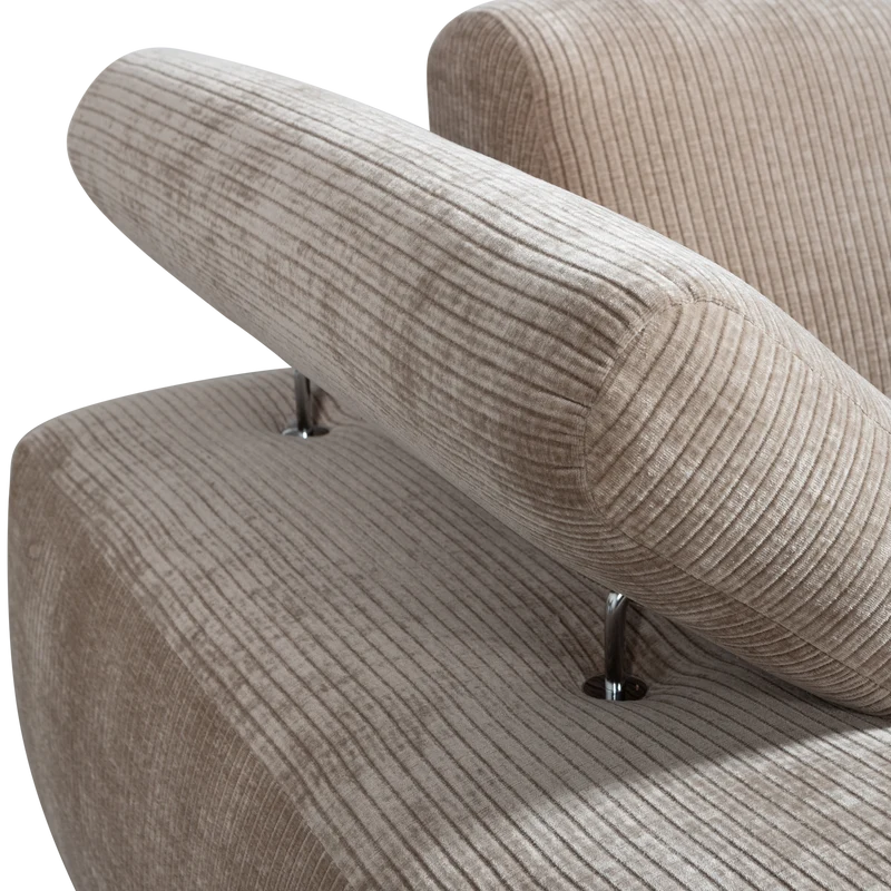 Mojo chaise longue links gerippter dunkler sand