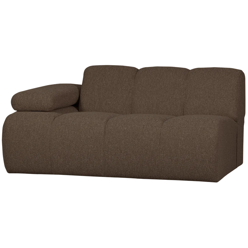 Mojo 1,5-sitzer element arm links bouclé braun melange