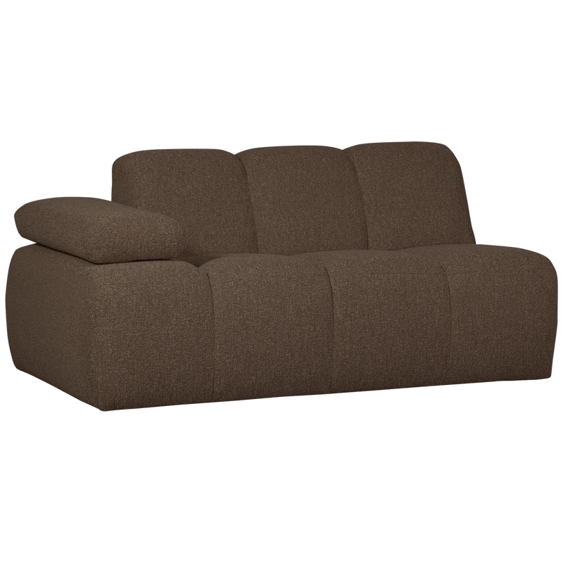 Mojo 1,5-sitzer element arm links bouclé braun melange