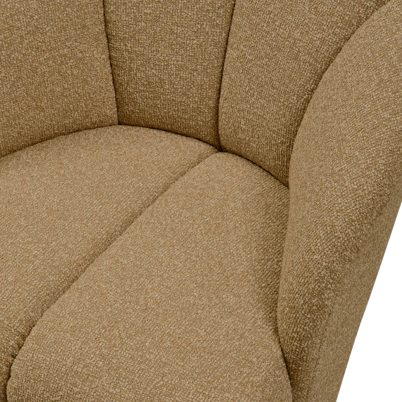 Mojo drehsessel bouclé gelbbraun melange