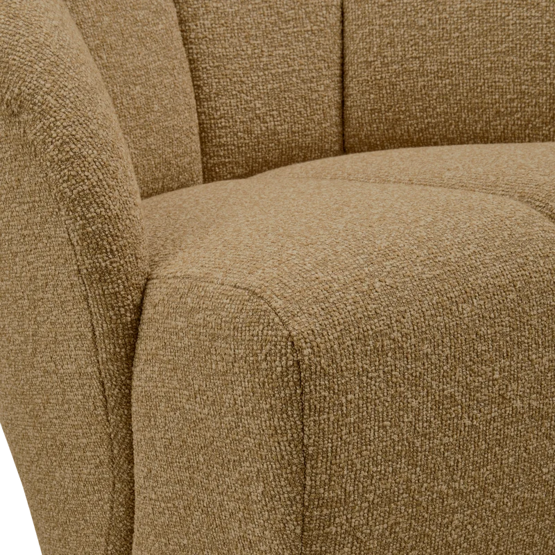 Mojo drehsessel bouclé gelbbraun melange