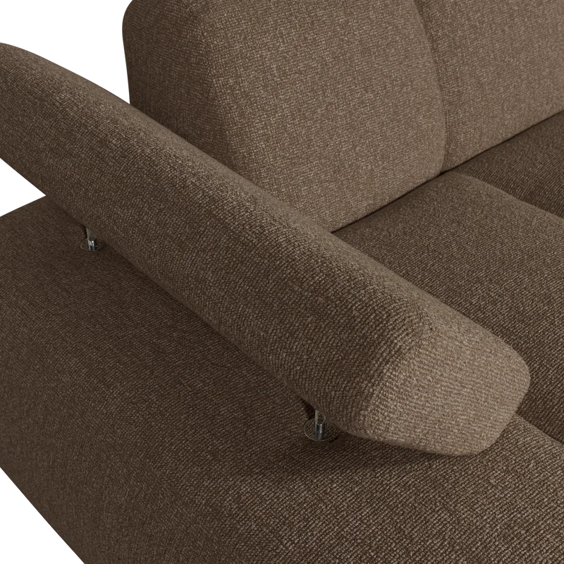 Mojo chaise longue element links bouclé braun melange