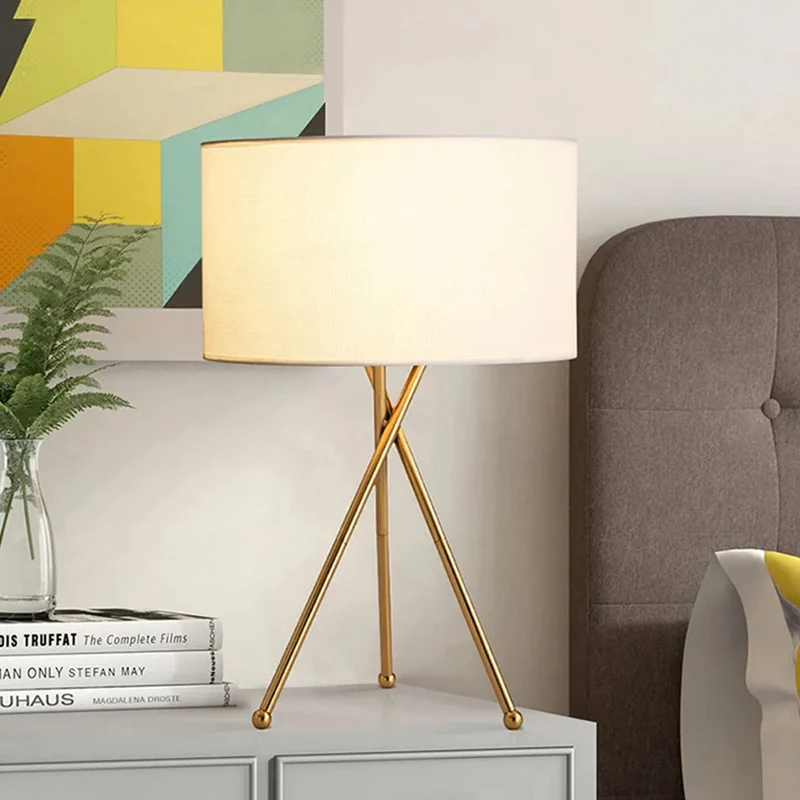 HomeKode Mid-Century Metal Tripod Table Lamp - 55 cm