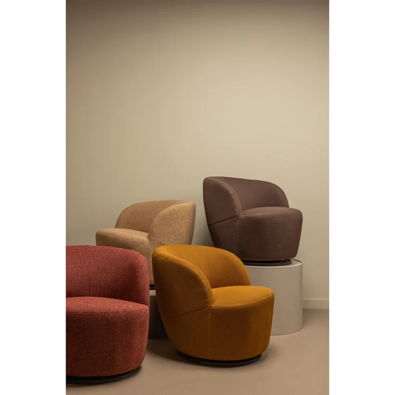 Serra drehsessel gewebter stoff curry melange