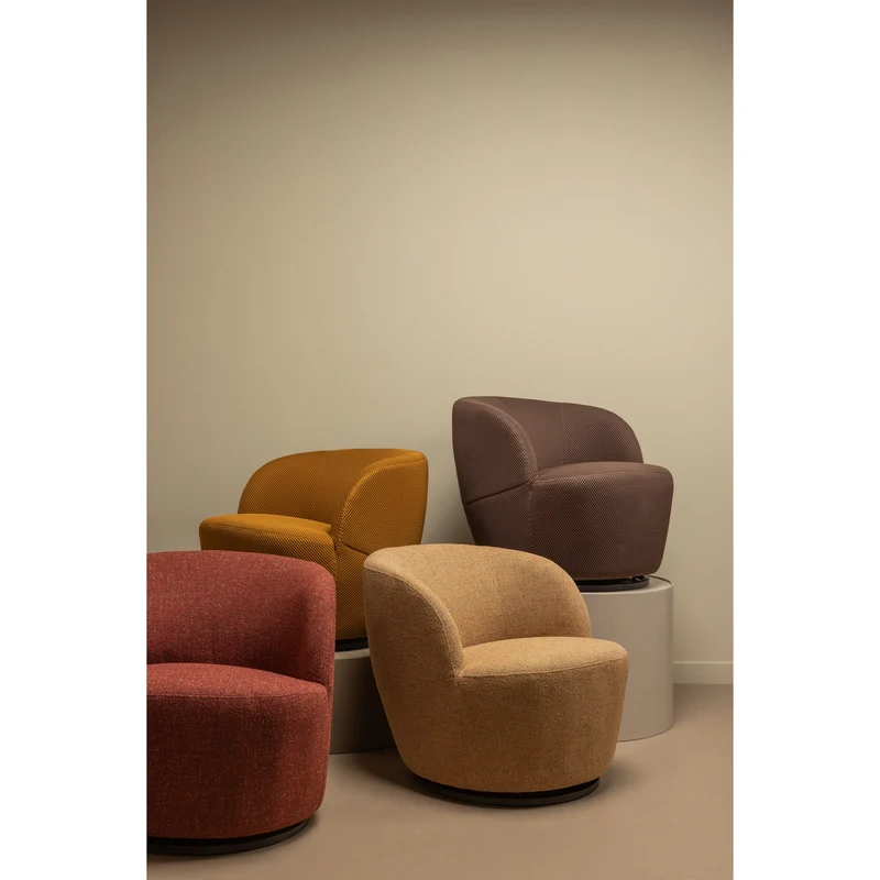 Serra drehsessel gewebter stoff curry melange
